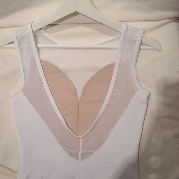 Ainsliewear Bianca mesh white ballet leotard - Picture 2 of 5